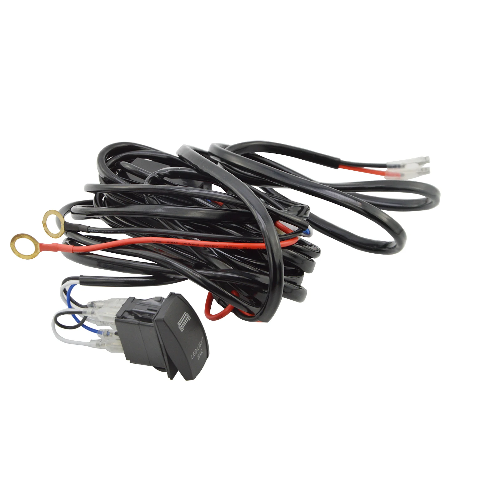 3M Auto Car Cable Wiring Harness Kit with 40A Blue Rocker Switch \