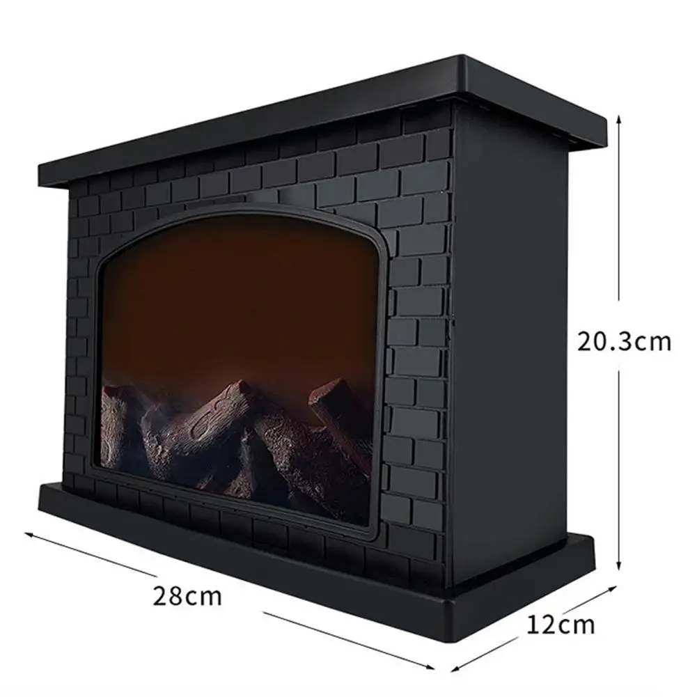 Realistic Retro Fireplace LED Night Light Halloween Decoration For Home Fake Fireplace Novelty Light Thanksgiving Day Decor