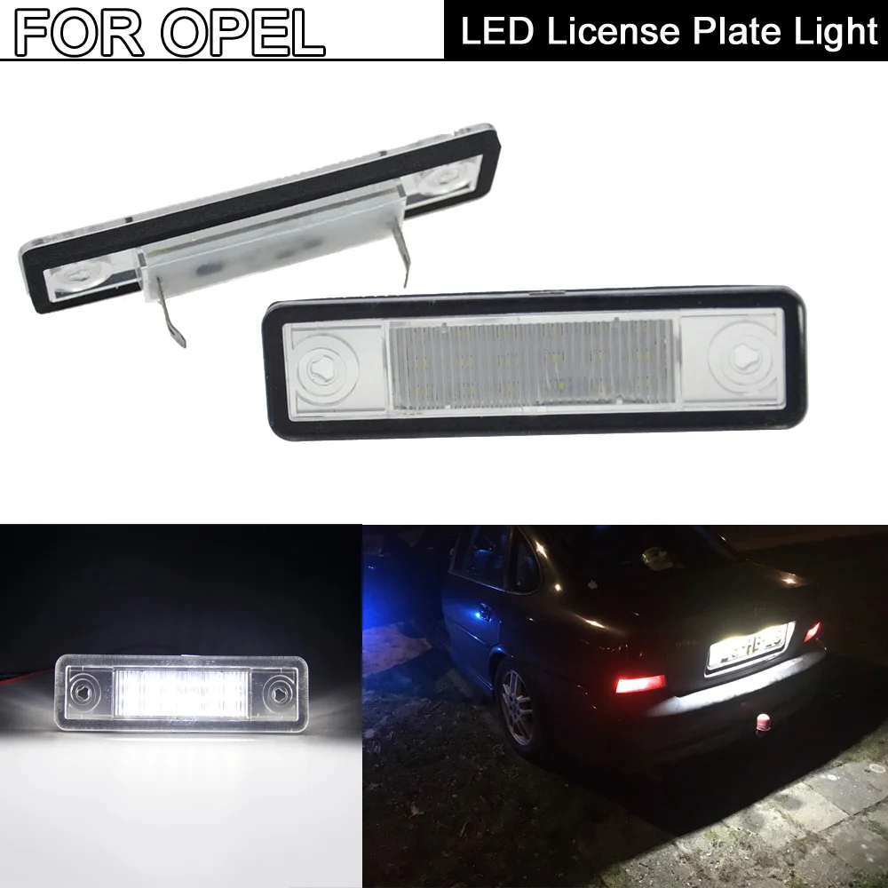 White LED License Plate Light Number Plate Lamp For Opel Astra Carlton Corsa Omega Signum Speedster Tigra Vectra VX220 Zafira