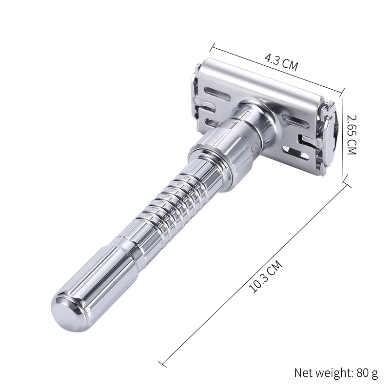 1-7 Files Adjustable Double Edge Safety Razors Metal Men Shaving Classic Manual Shaver With Case Steel Blade Replaceable