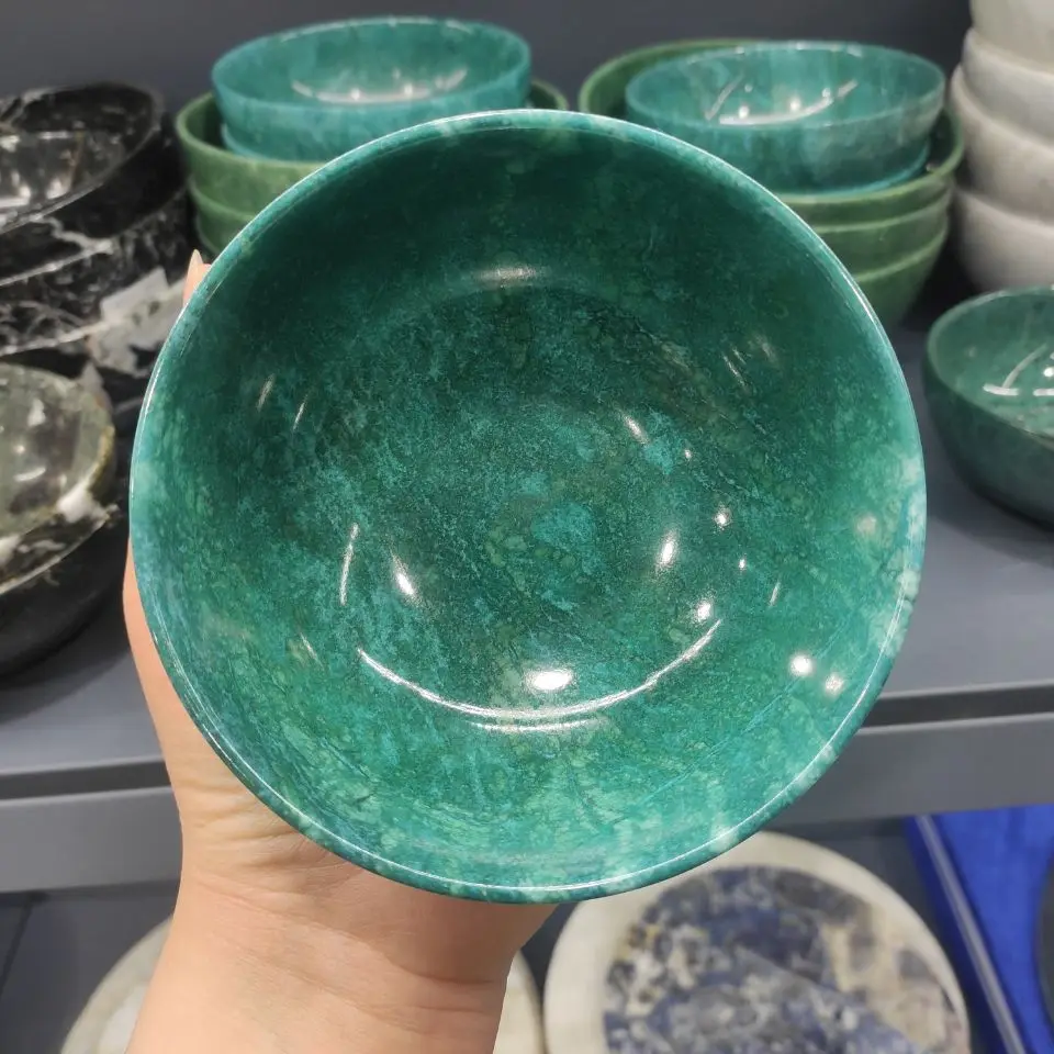 1pcs dark green griotte rice bowl creative tableware underglaze salad soup bowl