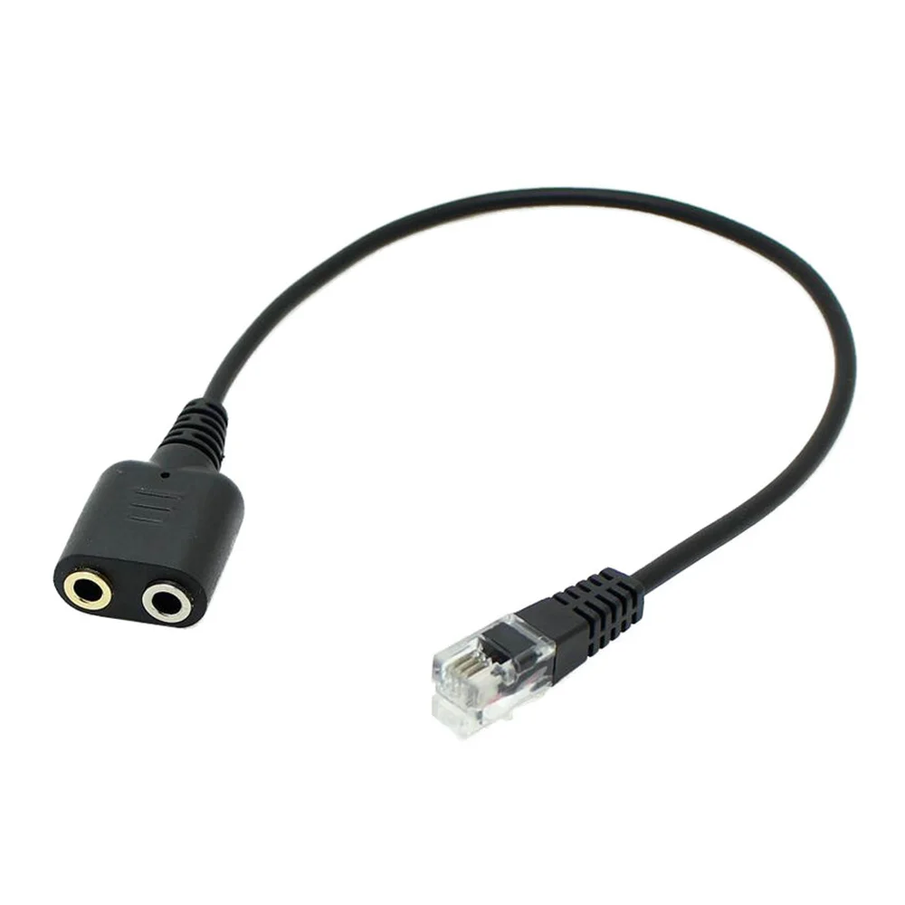 Neue 1 قطعة 25 سنتيمتر المزدوج 3,5 مللي متر الصوت جاك Weiblichen zu Mannslichen RJ9 Stecker محول محول Kabel جهاز كمبيوتر شخصي سماعة Telefon Mit #3