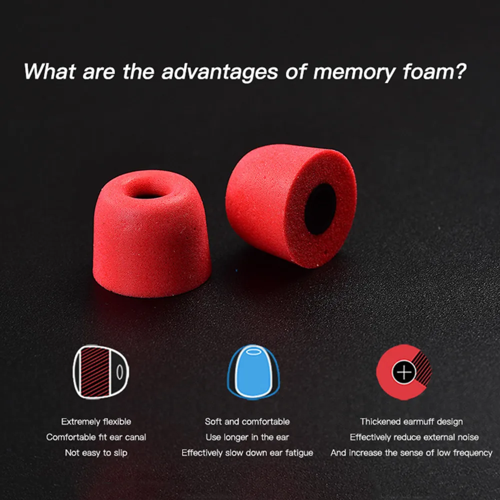 3Pair/Lot(6Pcs)  L/M/S Memory Foam QKZ Earphone Tips Memory Foam Noise Isolating Memory Foam Ear Tips Foam Eartips for KZ QKZ