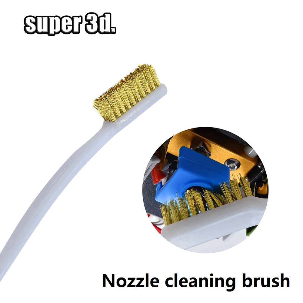 1Pcs 3D Printer Tool Copper Wire Toothbrush Nozzle Brush For Cleaning Nozzle Heating Block Hotend Hot Bed Cleaner Derusting