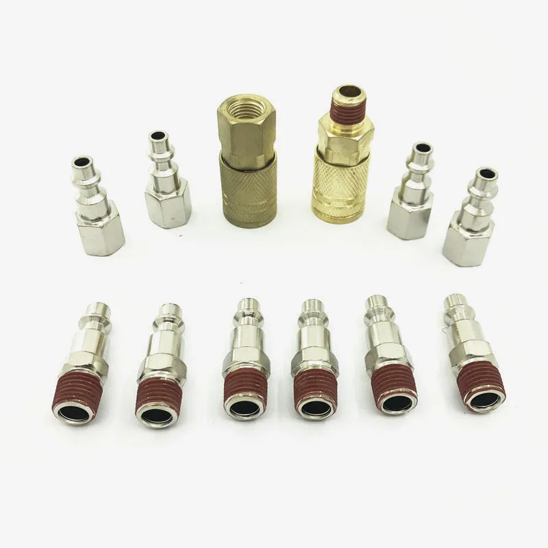 12pcs Quick Coupler Set 1/4\'\'NPT US type Male and Female Connector Kit Air Hose Coupling