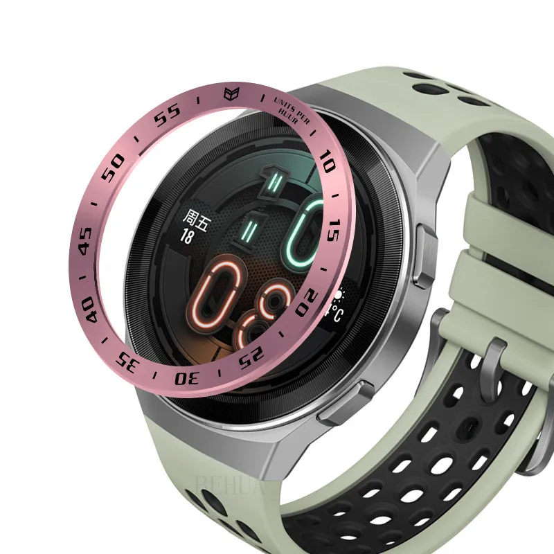 Obudowa ze stali nierdzewnej do zegarka huawei gt 2e Smartwatch tarcza Bezel pierścień samoprzylepna ochrona przed zarysowaniem metalowa obudowa akcesoria