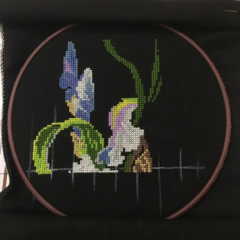 Iris Daffodil Orchid cross stitch package flower aida 18ct 14ct 11ct black cloth people kit embroidery DIY handmade needlework