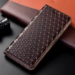 Luxury Diamond Genuine Leather Case For XiaoMi Redmi Note 10 10S Pro Max Magnetic Mobile Phone Flip Cover