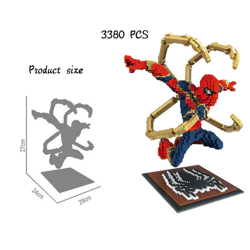 2021 New Avengers Series Diamond Blocks Panther Iron Man Spider Mini Block Puzzle Assembled Children\'s Toy Gift