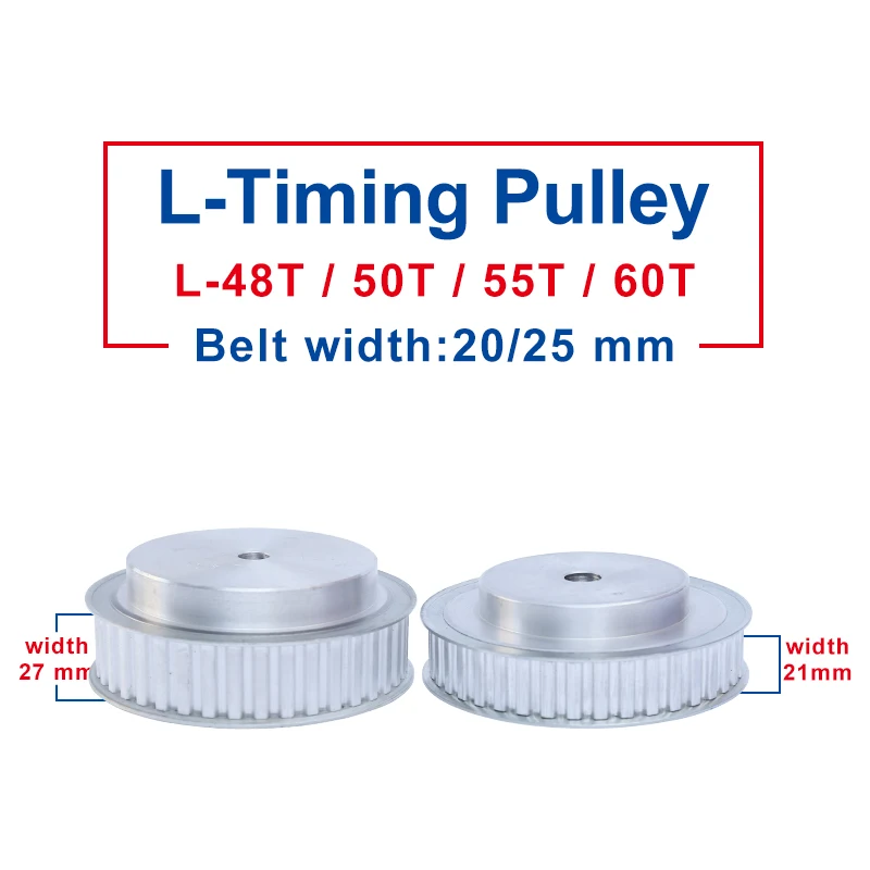 

Timing Pulley L-48T/50T/55T/60T Rough Hole 14/16mm Pulley Aluminum Material Slot Width 21/27mm For L-Timing Belt width 20/25mm