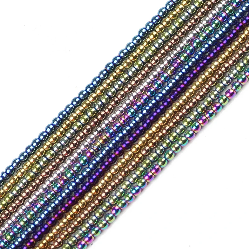 Blau, goldfarben lila runder Hämatit 2mm 3 4 6 Naturstein kleine Abstands halter lose Perlen für Schmuck herstellung DIY Armband Halskette