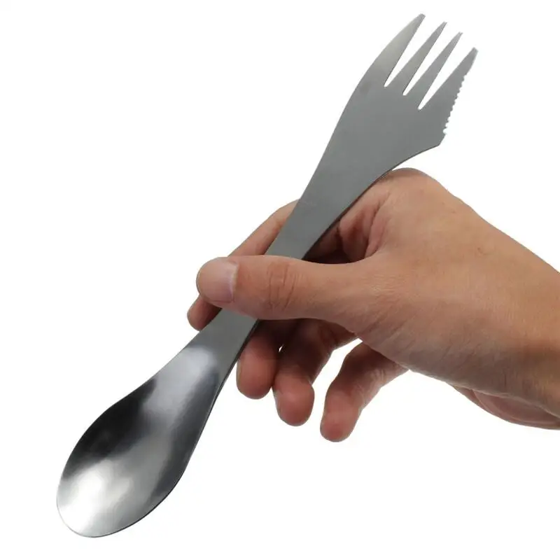 

3 in 1 Stainless Steel Fork Spoon Spork Cutlery Utensil Combo Kitchen Outdoor Picnic Culty Set