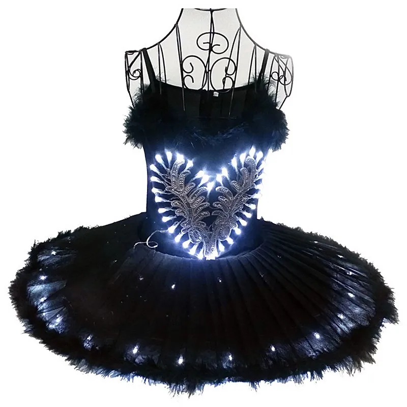 

Black Ballet Tutu Skirts Led Light Adult Ballet Costume Ballerina Belly Dance Dress Dance Clothes Child Girls