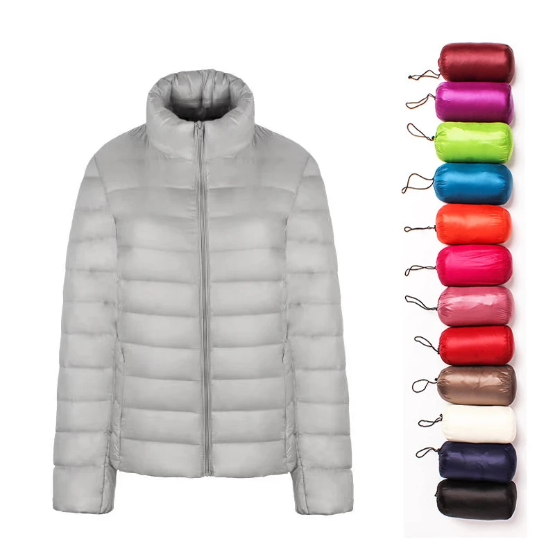 6XL 7XL donna piumini d'anatra ultraleggeri per donna parka manica lunga morbido tessuto opaco top corti cappotto giacca a vento