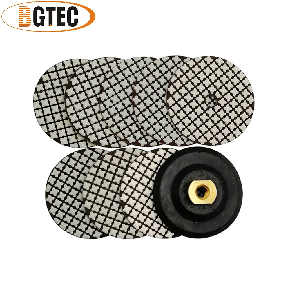 

BGTEC 8pcs 100mm grit 30-buff Dry Diamond flexible Polishing Pad 4'' grinding disc for Granite Marble with M14 Rubber backer