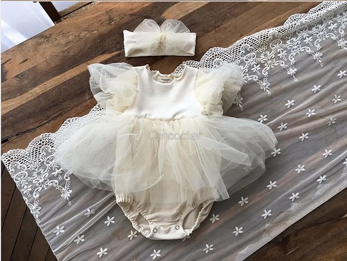 Vestido de princesa para niña recién nacida, ropa de algodón para fiesta de primer cumpleaños, boda, bautismo