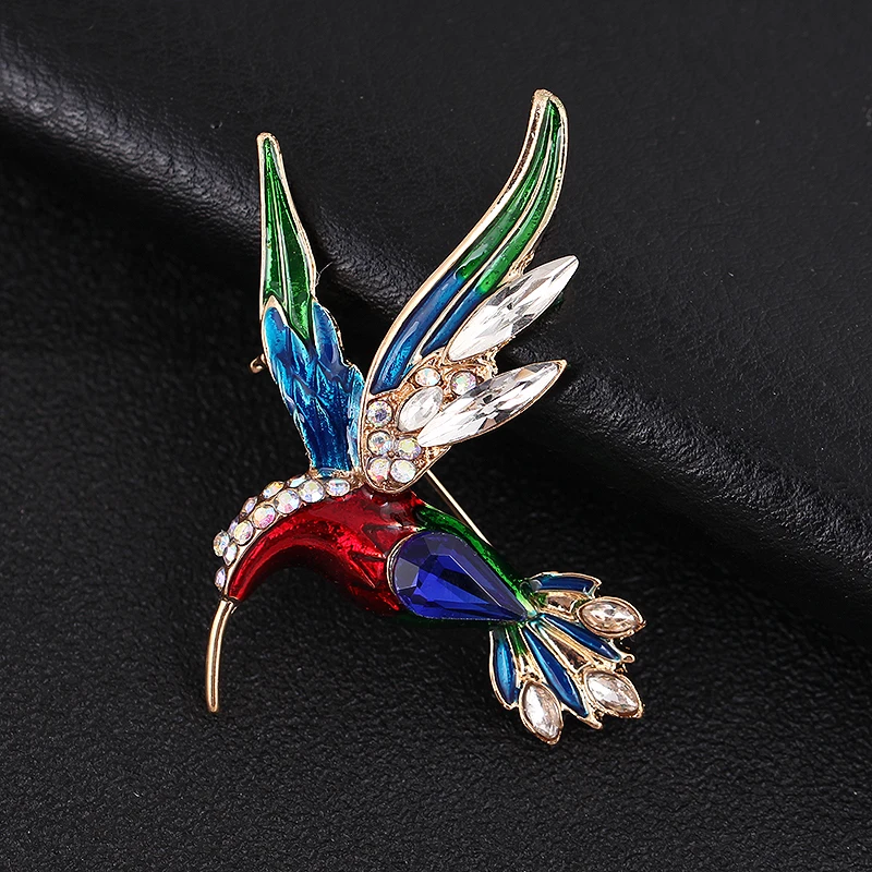 Women Enamel Crystal Brooch Pins Bird Phoenix Owl Swallow Woodpecker Brooches Jewelry Fashion Wedding Party Best Gift