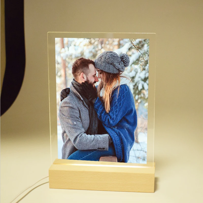 Customized Night Light for Desktop Decoration Personalized Photo Text Creativity Wife Girlfriend Valentine\'s Day Christmas Gift