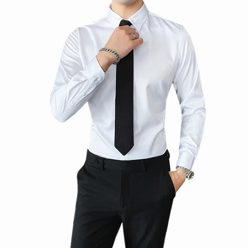 

Large Size Dress Shirts Mens Large Size M-4XL 5XL Man Fashion Slim Fit Shirt 10 Choices for Tops Four Seasons Suitable Camisa