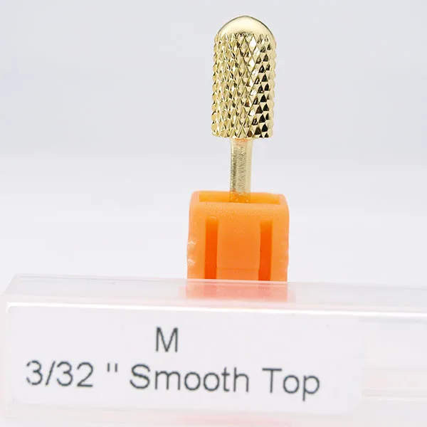 Easy Nail 3/32'' Professional Carbide Nail Drill Bit Fine 3 Size Dome Round Top Electric Nail File Gold Drill Bit Hot selling