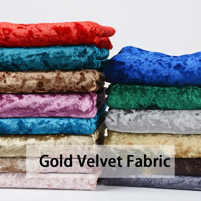 Gold Velvet Fabric Elastic Soft Ice Velvet Fabric Dress Cloth DIY Tablecloth Curtains Pillow Sofa Cover Handmade Sewing Cloth