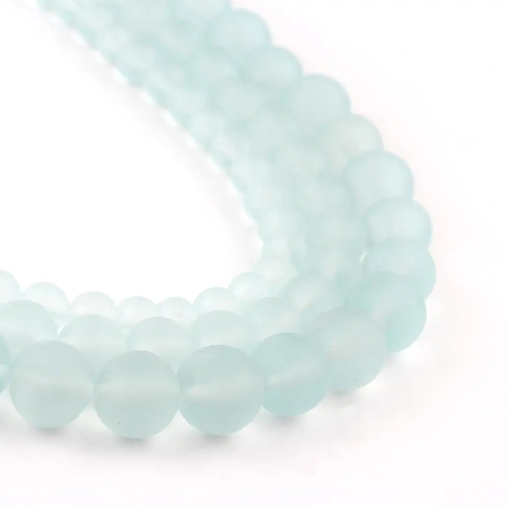 Natural Matte Blue Watermelon Crystal Glass Beads Round Loose Spacer Beads For Jewelry Making Diy Bracelet 15\