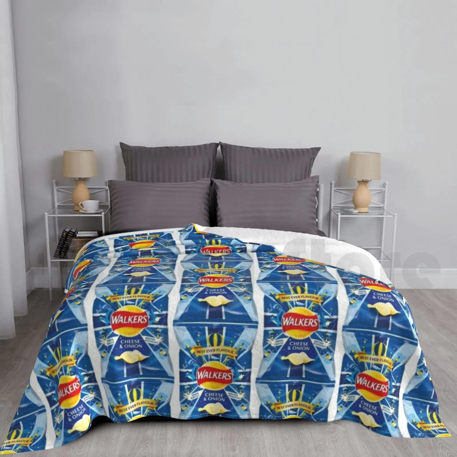 

Walkers Cheese And Onion Crisps Packet Blanket Fashion Custom British Crisps Potato Chips Cheese Onion Walkers English