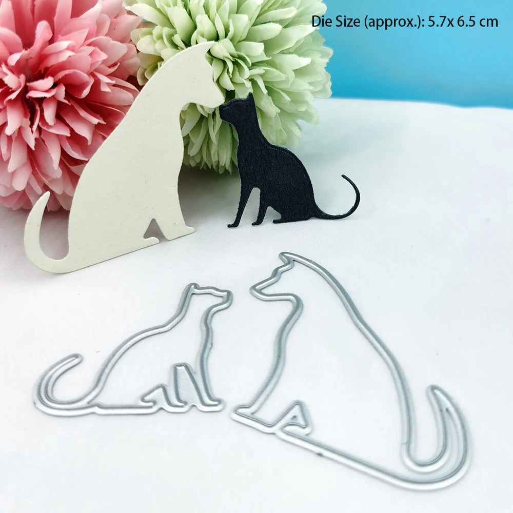 Dog And Cat Cutting Die Frame Branch Fustelle Metal Dies For Scrapbooking Album Paper Cards Decorative Crafts Embossing Folders