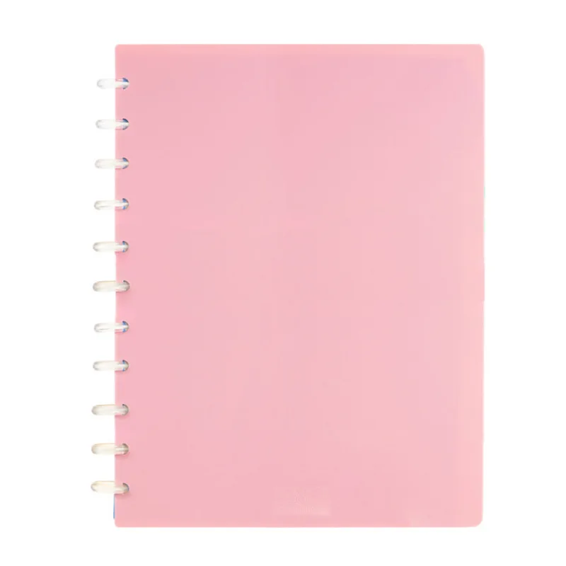 2 Sheet Multiple Size Mushroom Hole Loose-leaf Notebook Cover Inner Page Protective Shell Plastic PP Color Cover Office Supplies