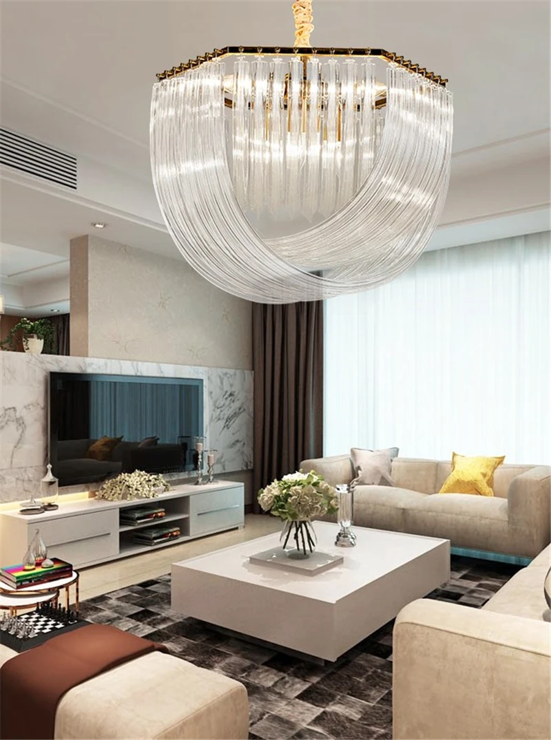 Imagem -05 - Grande Crystal Chandelier Lamp Light Home Lighting Fixture Sala de Estar Quarto Jantar Modern Ceiling Chandeliers Designer