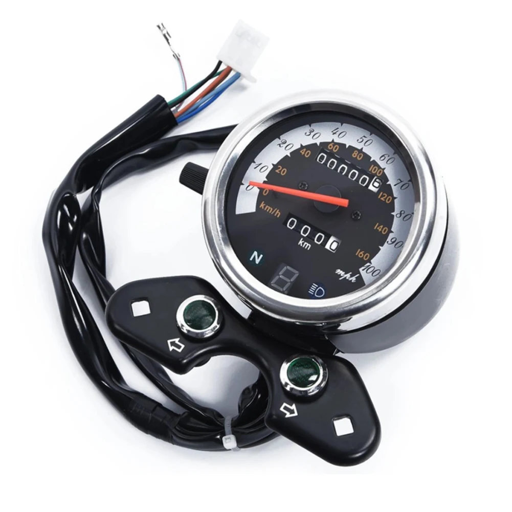 Retro Motorcycle LCD LED Digital Measurement Odometer Speedometer Oil Gauge Custom For Honda CG125 Suzuki GN125