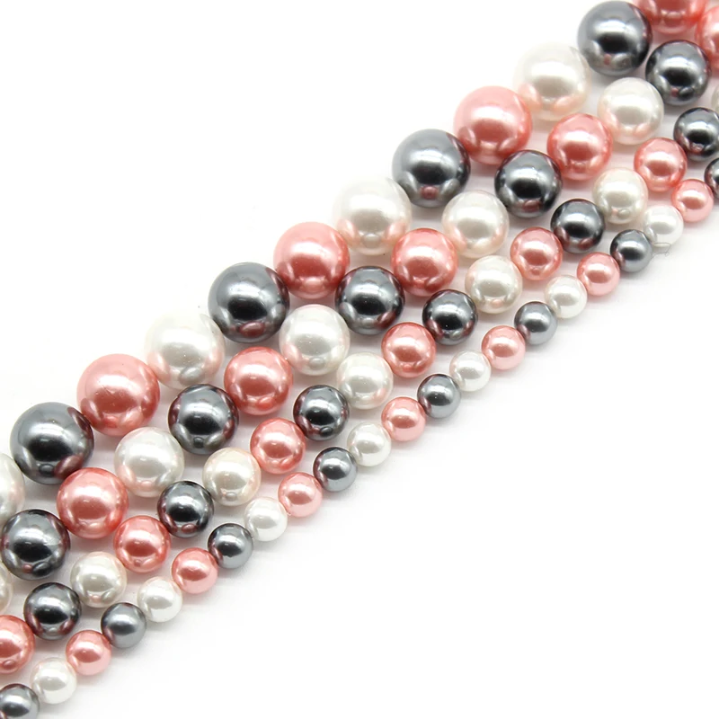 

Natural Rose Gold Freshwater Pearls Round Beads Loose Spacer Beads For Jewelry Making DIY Bracelet Necklace 15inches Strands