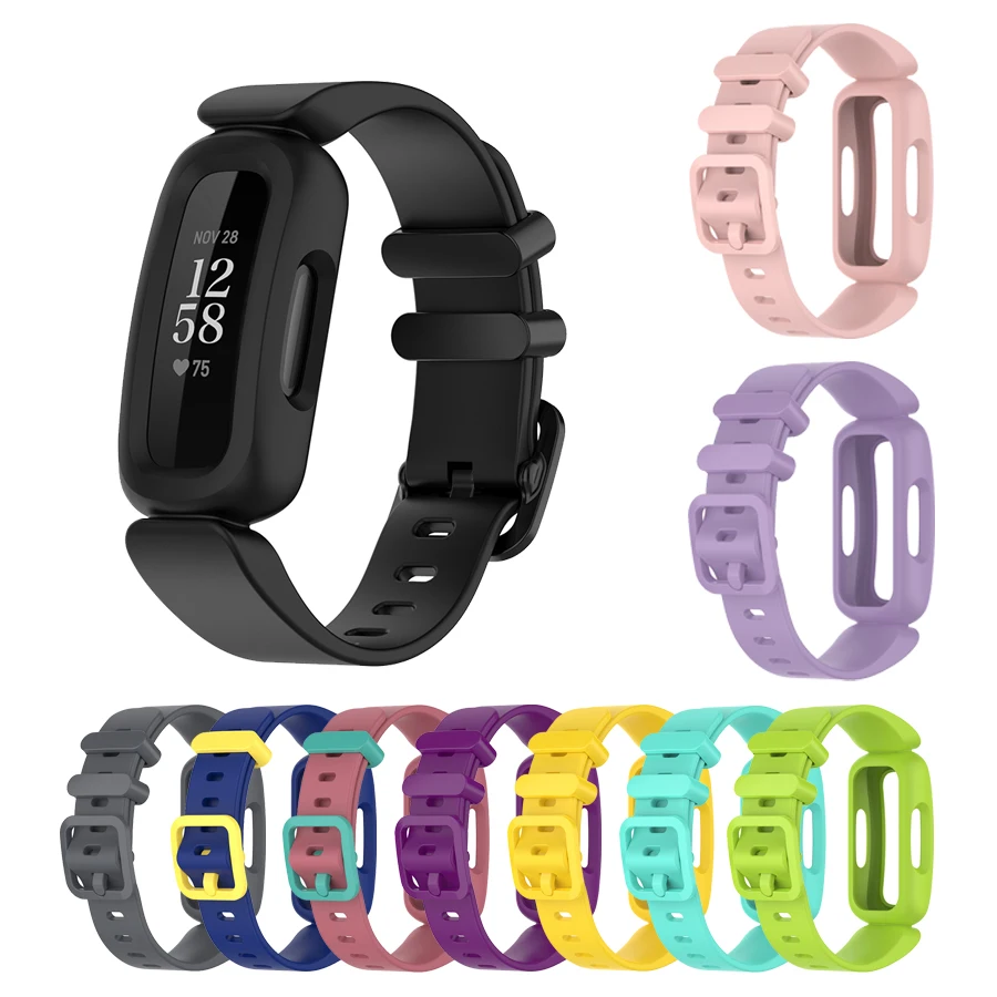 Soft Silicone Strap for Fitbit Ace 3 Kids Smart Watch Band Classic Replacement Bracelet for Fitbit Inspire 2 Wristband Correa