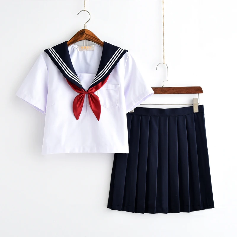 White Schoolgirl Uniform Japanese Class Navy Sailor School Uniforms Students Clothes For Girls Anime Cosplay Sailor JK Navy Suit