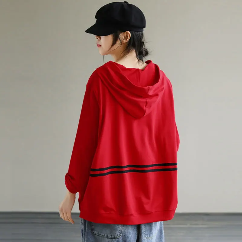 New Arrival 2021 Spring Korea Fashion Women Long Sleeve Loose Hooded Pullovers All-matched Casual Cotton Hoodies V497