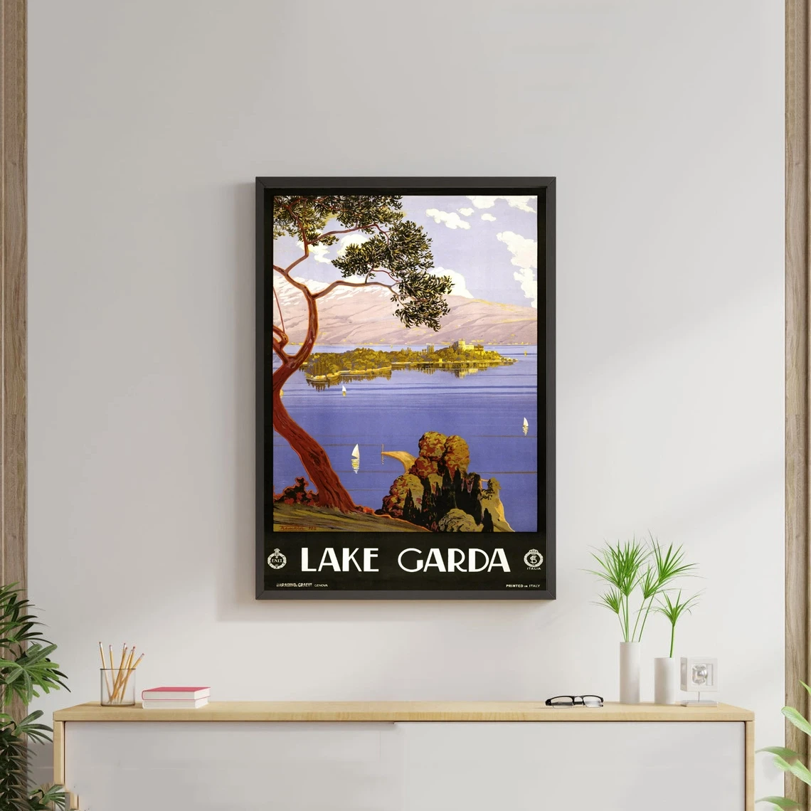 Lake Garda travel poste Canvas Print Wall Painting Home Decoration (No Frame)