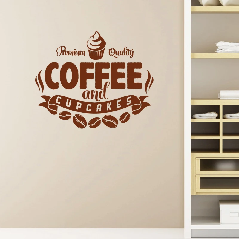 Hot Coffee Shop Sticker Milk tea Decal Cafe Cup Poster Vinyl Art Wall Decor Mural Decoration Break Bread Coffee Glass Decals