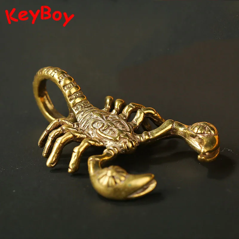 Handmade Brass Scorpio Pendant Vintage Bronze Scorpion Car Key Chain Pendant Hanging Trinket DIY Keyrings Necklaces Accessories