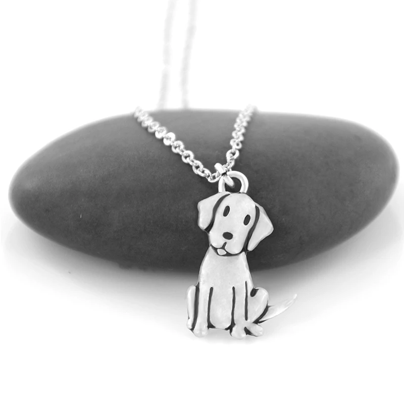 Labrador Retriever & Golden Retriever Dog Pendant Necklace For Women Stainless Steel Long Chain Necklace Kids Friendship Jewelry