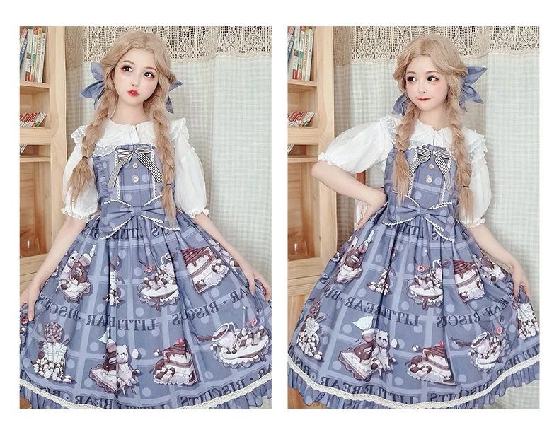 ĐẦM REN Vintage Nơ Cao Cấp Victoria Đầm Dây Kawaii Bé Gái Công Chúa Tiệc Trà Lolita Đầm Gothic Lolita Loli Cosplay