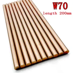 W70Cu30 Tungsten Copper Rod Electrode Copper Bar Put Electric Rod W70 Tungsten Copper Alloy Good Electric Spark Length 200mm