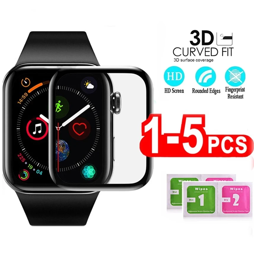 3D Full Cover Screen Protector Film For Apple Watch 5 Screen protector Series 44MM Not Tempered Glass For iwatch 5 Smart Watch