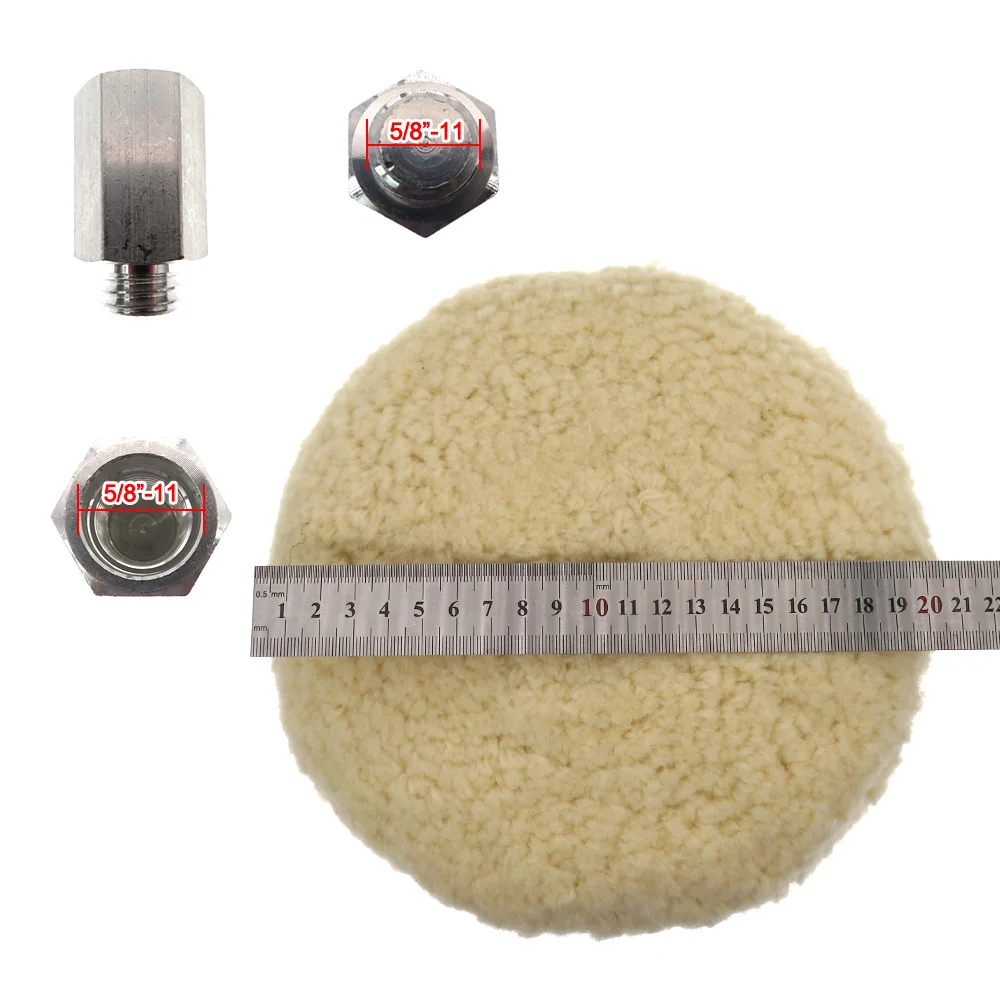7 Zoll Polierpad aus 100 % Wolle, doppelseitig, 180 mm, Klettverschluss zum Verbundschneiden und Polieren von Auto-Marine-LKWs, Autoreparaturwerkzeugen – Detail 3
