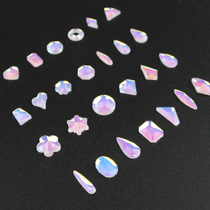 Hot sale Mocha light Nail Art Rhinestones 27 styles Fancy Crystals 30/100Pcs For 3D Nail art decoration Free shipping