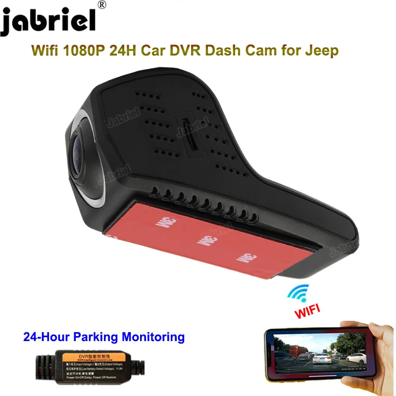 

WIFI Dash Cam Car Dvr 1080P 24H Video Recorder EDR For jeep grand cherokee wk2 wj zj compass renegade wrangler jk patriot buluo