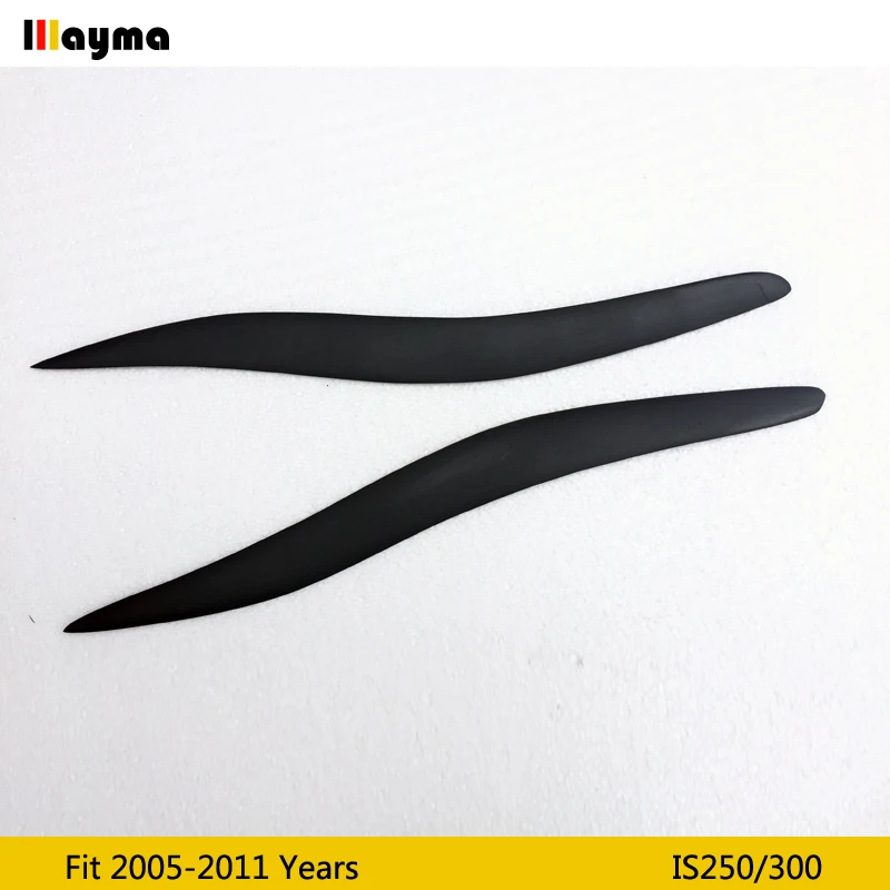 For Lexus IS250 300 2005 - 2011 IS Carbon fiber headlight covers eyelid Fiber glass front lamp decorative eyebrow sticker 2pcs