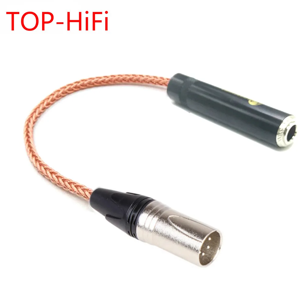 

TOP-HiFi Single Crystal Copper 6.35mm TRS 3pin Female to 4pin XLR Balanced Male Audio Adapter Cable XLR to 1/4 6.35mm