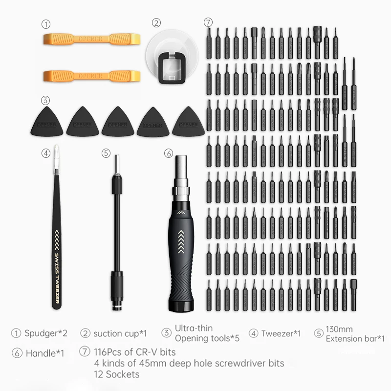 JAKEMY 145 in 1 Precision Screwdriver Set Magnetic CR-V Bits Torx Hex Screw Driver for Computer PC Mobile Phone Repair Tools