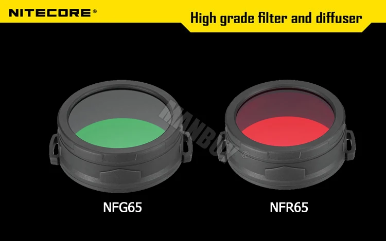 NITECORE NFR65 NFG65 for P30i Filter Diffused Mineral Coated Glass Lens Flashlight with Head 65mm Accessories Red Green 2 colors