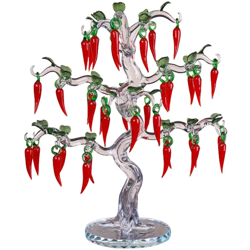 

Glass Crystal Cherry Tree Figurines Crafts Fengshui Ornament Home Decor Christmas New Year Gifts Souvenirs Decoration